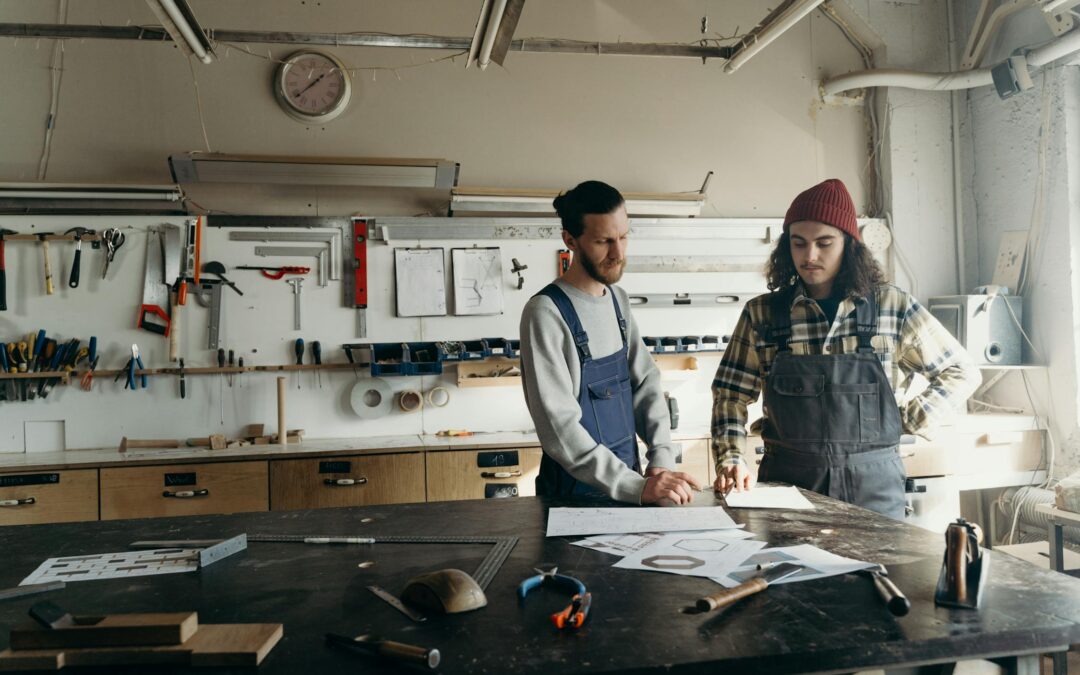 Craftsmen working in a workshop